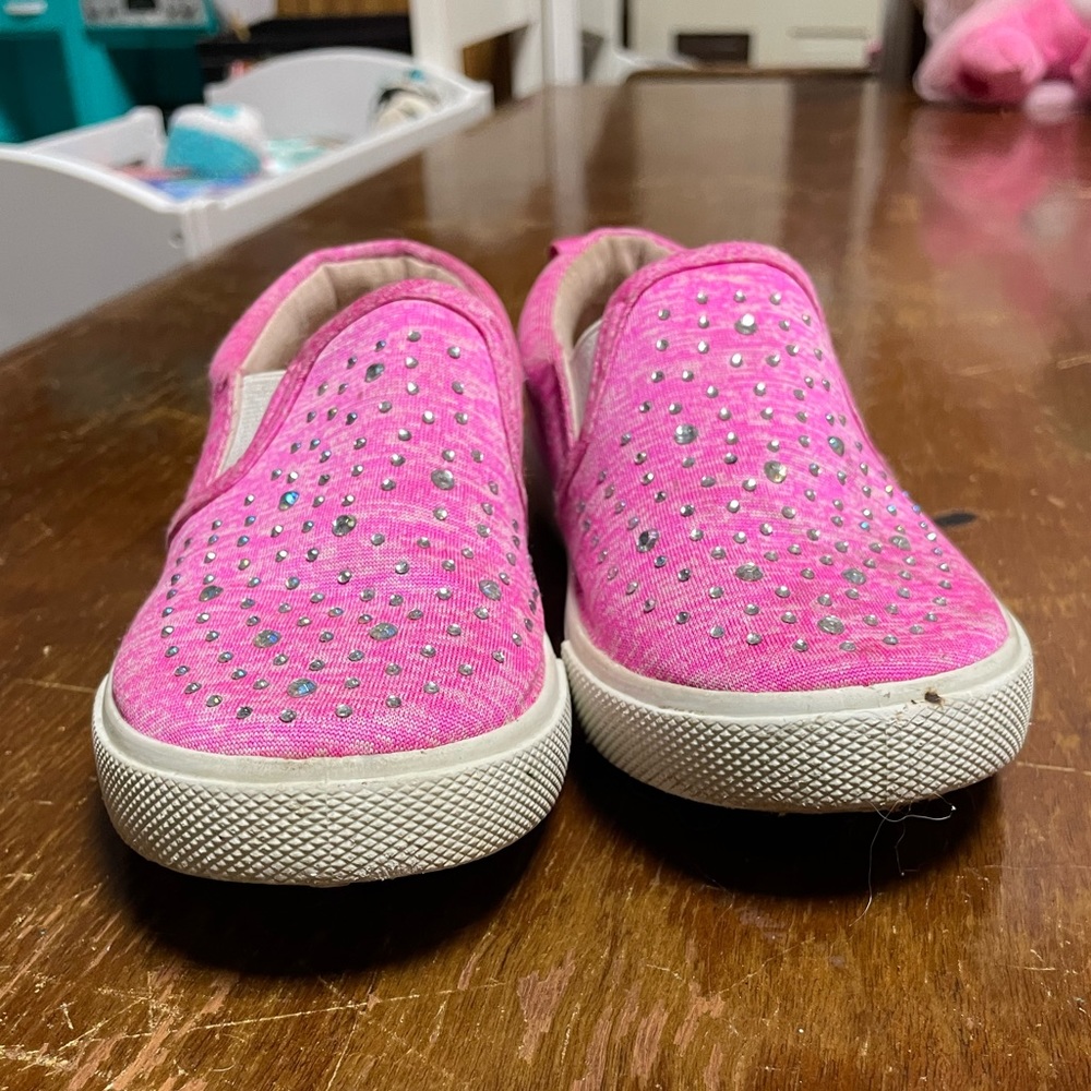 Rhinestone Pink Canvas Tennis Shoes
